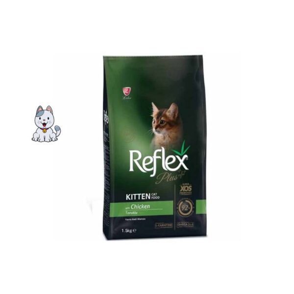 غذا خشک بچه گربه با طعم مرغ رفلکس پلاس وزن 1.5 کیلوگرم Reflex Plus Kitten