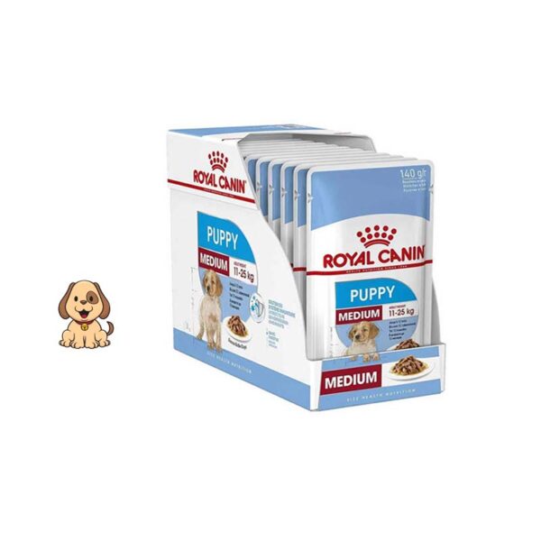 پوچ توله سگ نژادمتوسط رویال کنین 140 گرم Royal Canin Medium Puppy