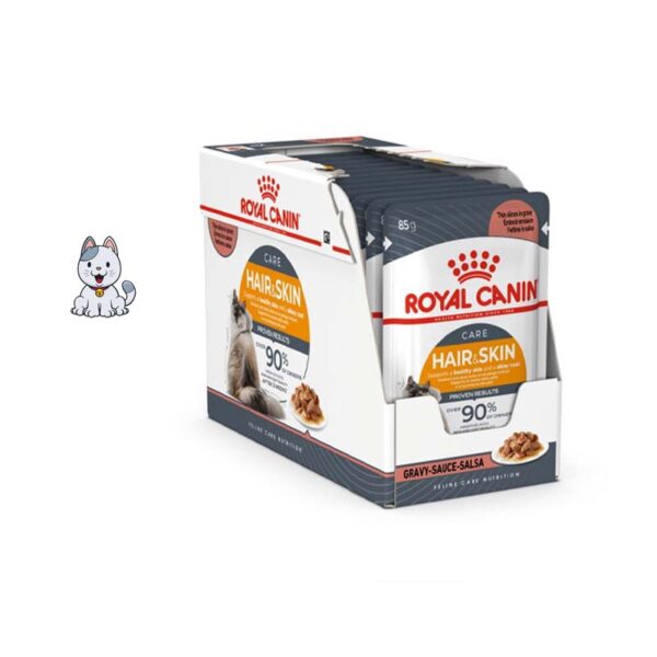 پوچ گربه مراقب از پوست و مو خورشتی رویال کنین 85 گرم Royal Canin Hair & Skin