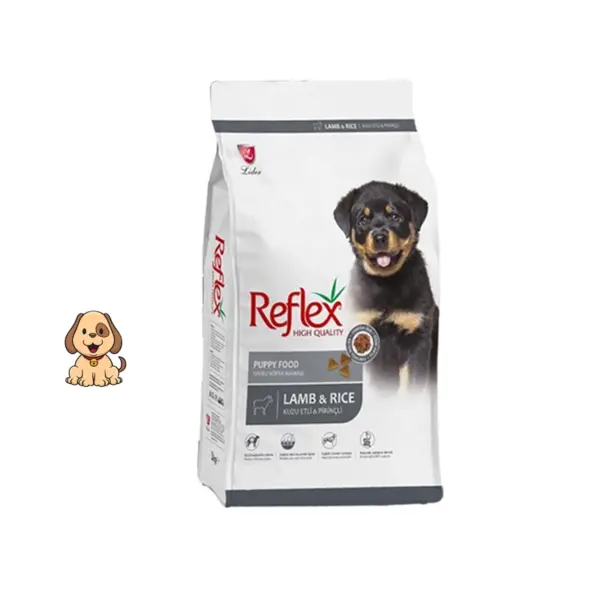 غذا خشک توله سگ با طعم بره و برنج رفلکس وزن 15 کیلوگرم Reflex Puppy Lamb & Rice
