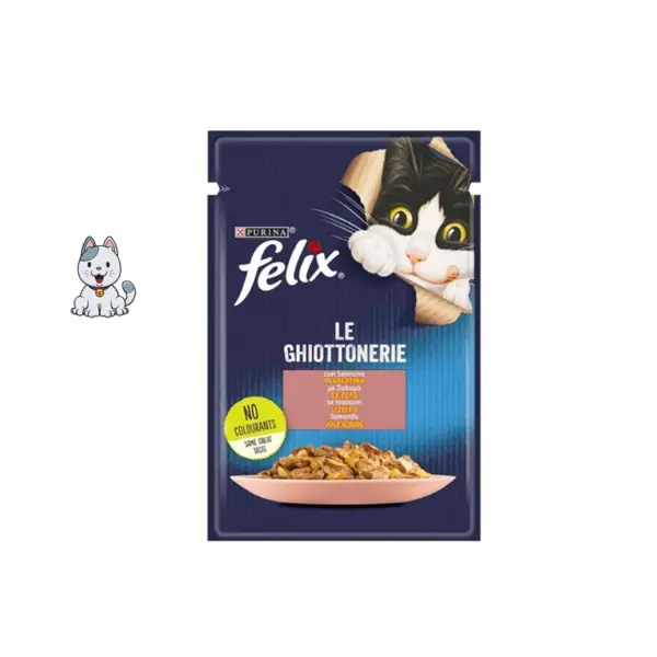 پوچ گربه فلیکس طعم ماهی سالمون 85 گرم Felix