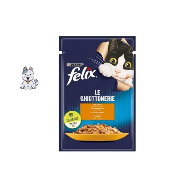 پوچ گربه فلیکس طعم مرغ 85 گرم Felix