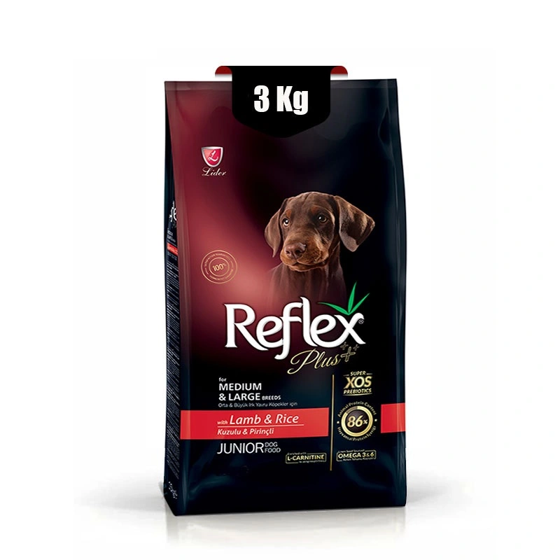 غذا خشک توله سگ نژاد متوسط و بزرگ با طعم بره و برنج رفلکس پلاس وزن 3 کیلوگرم Reflex Plus Lamb & Rice